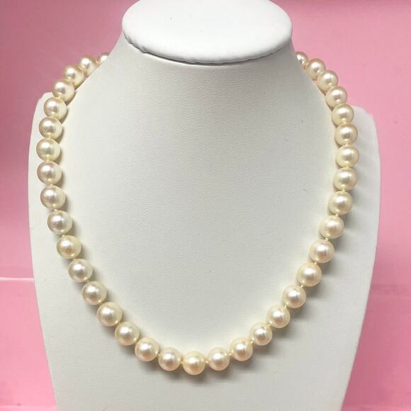 Natural White Pearl Necklace with Sterling Silver Clasp – 14 Inches - Picture 1 of 4